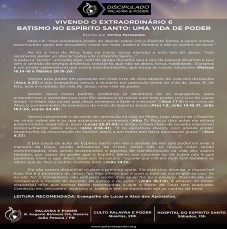 Imagem da ministração - VIVENDO O EXTRAORDINÁRIO 6 - BATISMO NO ESPÍRITO SANTO: UMA VIDA DE PODER  
